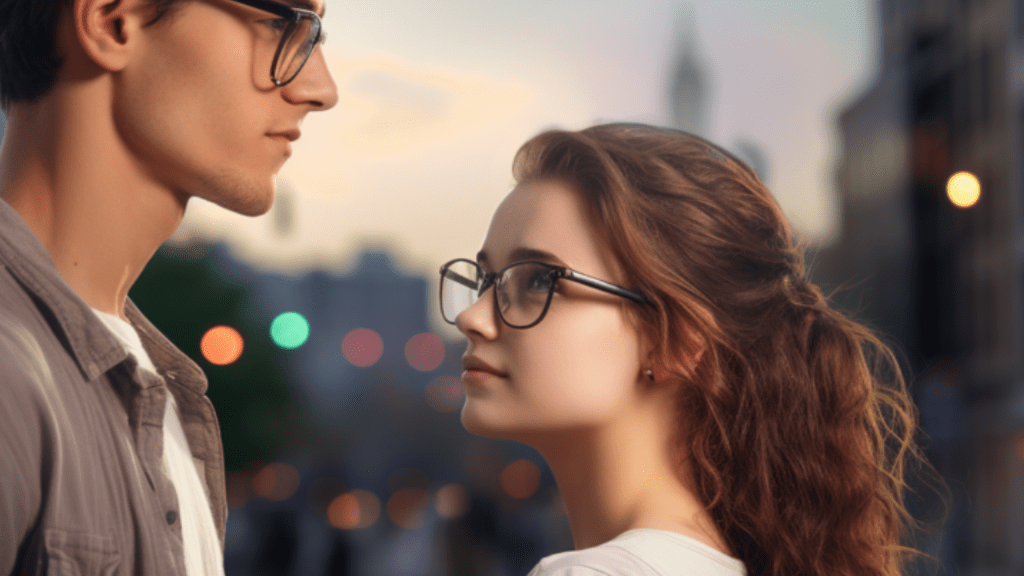 Codependency sign: Young woman fully and solely focused on her partner's needs while he looks away