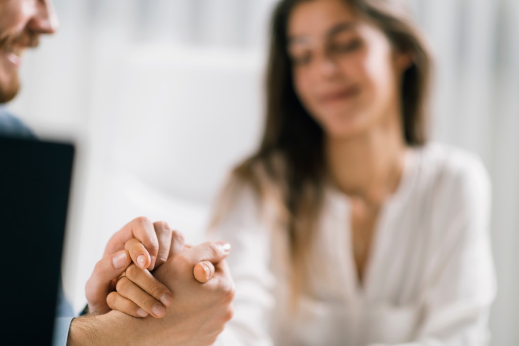 How to heal disorganized attachment in a relationship: Holding hands, active listening