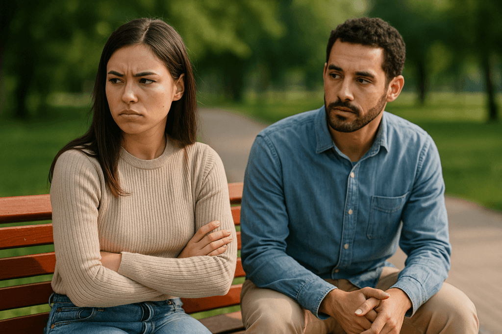 Man practicing "silent witnessing" with the goal to detach with love successfully