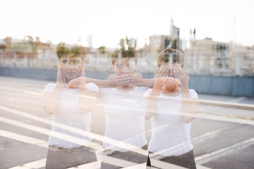 Friendship anxiety making a woman feel invisible, blind-sighted and shut out.