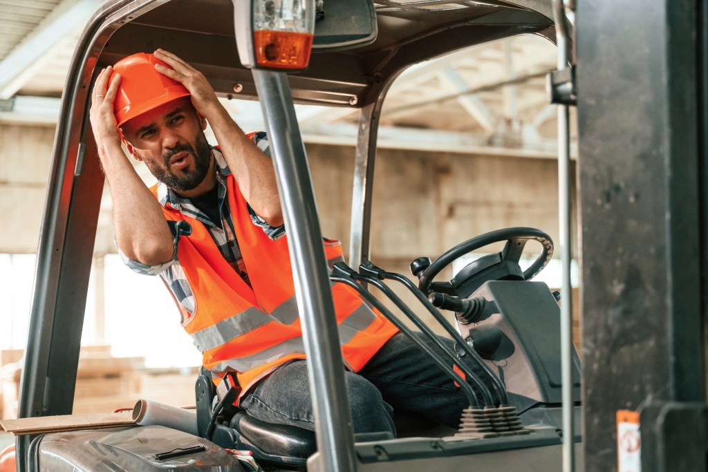 Forklift accident with consequences  software for emotional health could easily detect.